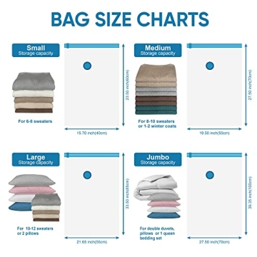 MattEasy Vacuum Storage Bags with Hand Pump - 6 Pack