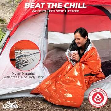 Emergency Sleeping Bag for Survival Gear and Supplies 3-Pack Life Bivy Sack Waterproof Mylar Emergen...