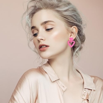 Shop Lightweight Hot Pink Heart Earrings for All Occasions