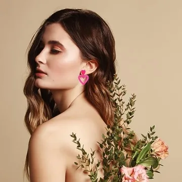 Shop Lightweight Hot Pink Heart Earrings for All Occasions