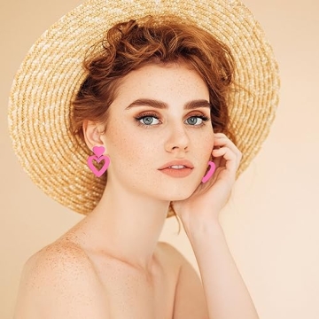 Shop Lightweight Hot Pink Heart Earrings for All Occasions