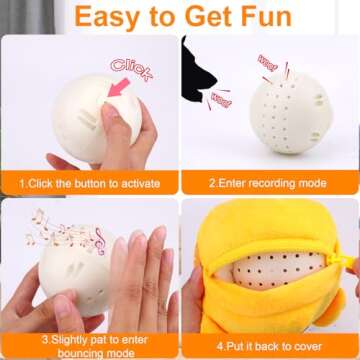 Interactive Dog Toys, Active Moving Pet Plush Toy for Dogs, Dog Squeaky Moving Ball Toys with Chewable Plush Cover&Music for Small Medium Large Dogs Chasing (Tiger Pattern)