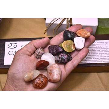 CANCER Zodiac Gemstone Kit Sun in Cancer Crystals Kit Cancer Stones Healing Crystals Set Healing Gemstones Complete Zodiac Cancer Stone Set