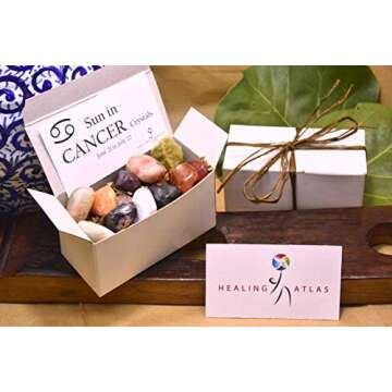CANCER Zodiac Gemstone Kit Sun in Cancer Crystals Kit Cancer Stones Healing Crystals Set Healing Gemstones Complete Zodiac Cancer Stone Set