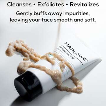 MARLOWE. No. 122 Men's Facial Scrub 6 oz, Light Daily Exfoliating Face Cleanser with Fresh Pine & Ag...