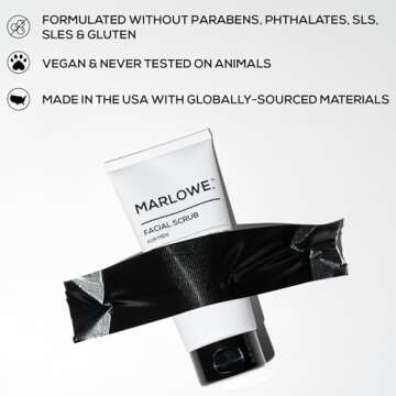 MARLOWE. No. 122 Men's Facial Scrub 6 oz, Light Daily Exfoliating Face Cleanser with Fresh Pine & Agarwood Scent