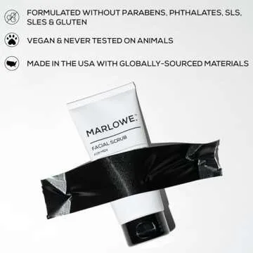 MARLOWE. No. 122 Men's Facial Scrub 6 oz, Light Daily Exfoliating Face Cleanser with Fresh Pine & Agarwood Scent