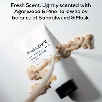 MARLOWE. No. 122 Men's Facial Scrub 6 oz, Light Daily Exfoliating Face Cleanser with Fresh Pine & Agarwood Scent