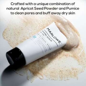 MARLOWE. No. 122 Men's Facial Scrub 6 oz, Light Daily Exfoliating Face Cleanser with Fresh Pine & Agarwood Scent