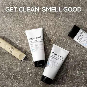 MARLOWE. No. 122 Men's Facial Scrub 6 oz, Light Daily Exfoliating Face Cleanser with Fresh Pine & Agarwood Scent