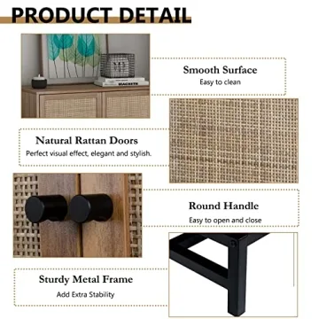 Modern Rattan Storage Cabinets for Home Decor