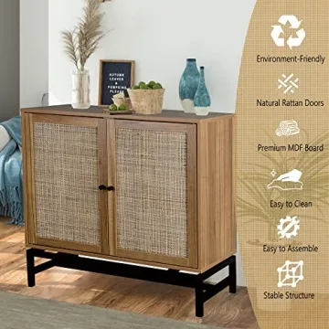 Modern Rattan Storage Cabinets for Home Decor