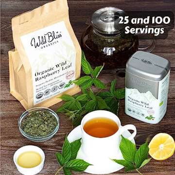 Wild Bliss Organic Raspberry Leaf Tea for Pregnancy Support