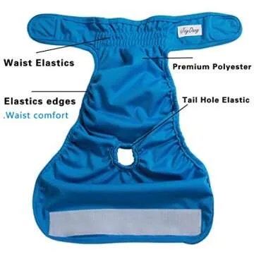 JoyDaog Female Dog Diapers 4 Pack - Comfortable & Reusable