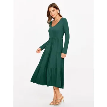Glamaker Fall Long Sleeve Maxi Dress for Women