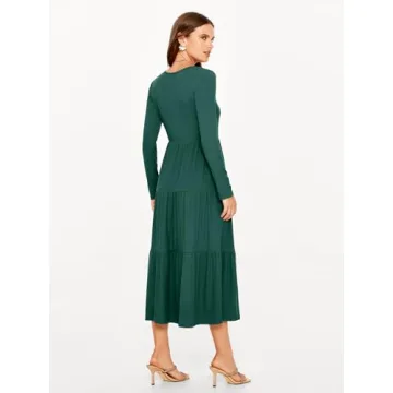Glamaker Fall Long Sleeve Maxi Dress for Women
