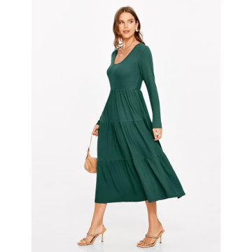 Glamaker Fall Long Sleeve Maxi Dress for Women