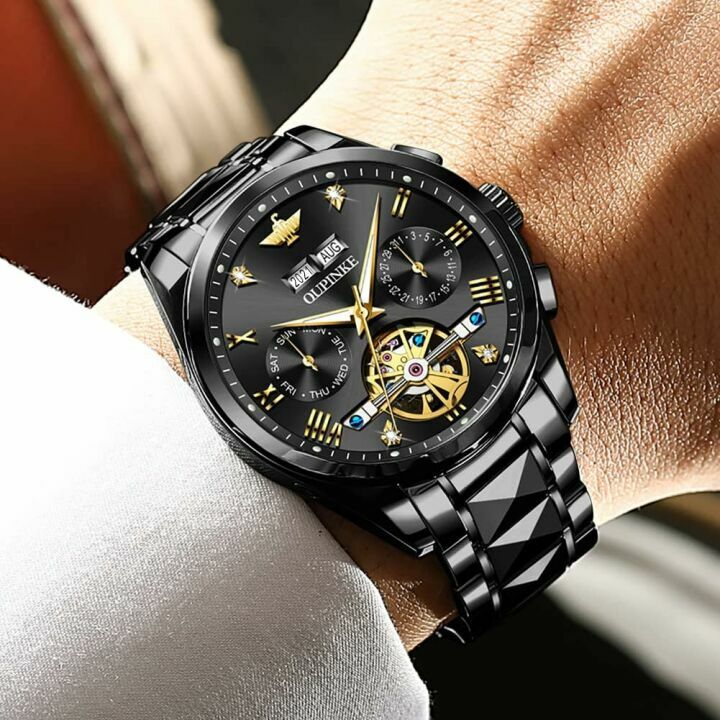 Luxury Automatic Diamond Skeleton Watch for Men