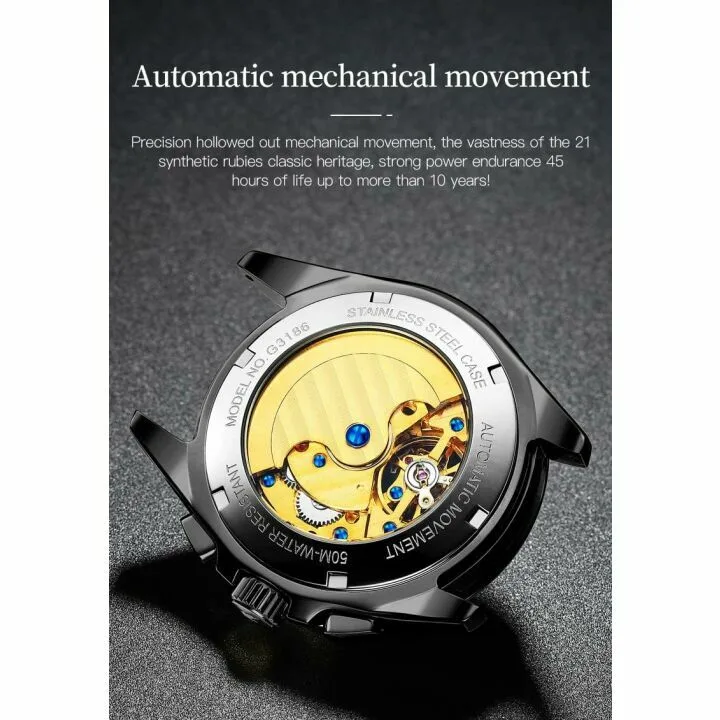 Luxury Automatic Diamond Skeleton Watch for Men