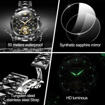 Luxury Automatic Diamond Skeleton Watch for Men