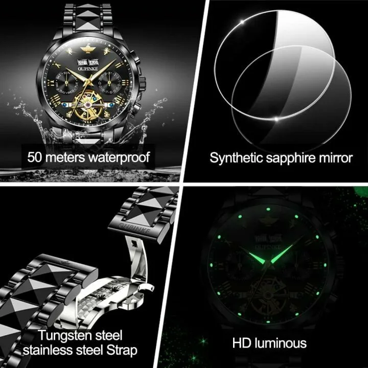 Luxury Automatic Diamond Skeleton Watch for Men