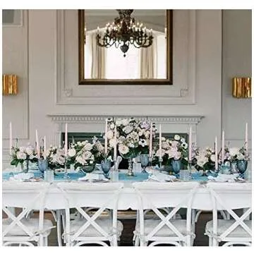 Valentine's Day Baby Pink Blush Taper Candles 10'' Non Toxic Candle Sticks Set of 8 | Rose Scented Natural Soy Wax Candlesticks for Home Decorations, Tapered Candles for Wedding House Warming Gifts