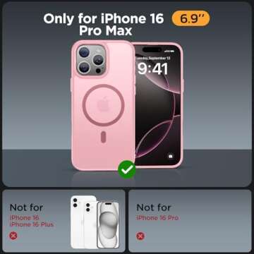 Miracase Magnetic Series for iPhone 16 Pro Max Case [Compatible with MagSafe] [with 2X Screen Protec...