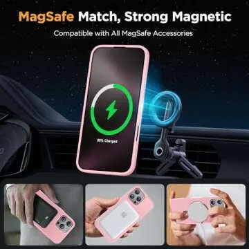 Miracase Magnetic Series for iPhone 16 Pro Max Case [Compatible with MagSafe] [with 2X Screen Protector] Military-Grade Protection, Slim Phone Case for 16 Pro Max 6.9 inch - Mes Pink