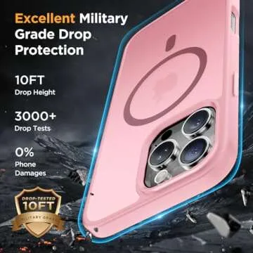 Miracase Magnetic Series for iPhone 16 Pro Max Case [Compatible with MagSafe] [with 2X Screen Protector] Military-Grade Protection, Slim Phone Case for 16 Pro Max 6.9 inch - Mes Pink