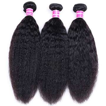 UNice 10A Yaki Kinky Straight Hair 100% Human Hair Bundles