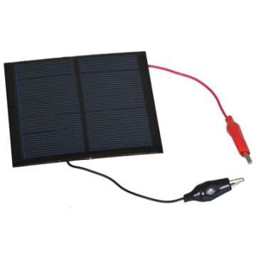 Durable Jameco Valuepro G/S Solar Panel with Alligator Clips for DIY Science Projects, 6V 150mA