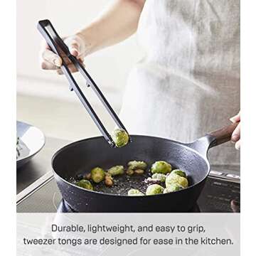 Yamazaki Home Silicone Kitchen Tongs, Silicone, No Assembly Req., Black