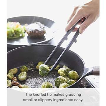 Yamazaki Home Silicone Kitchen Tongs, Silicone, No Assembly Req., Black