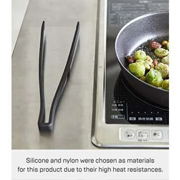 Yamazaki Home Silicone Kitchen Tongs, Silicone, No Assembly Req., Black