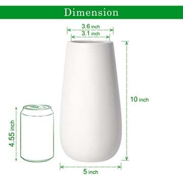 D'vine Dev 10 Inch Ivory Elegant Oval Ceramic Vase for Flowers, Home Décor Vase with Design Box, VS-LD-B-2
