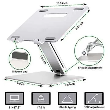 MPK Laptop Stand Adjustable Height,DJ Stand,Ergonomic Height Angle Adjustable Computer Laptop Holder All Laptops 11-17.3 inch