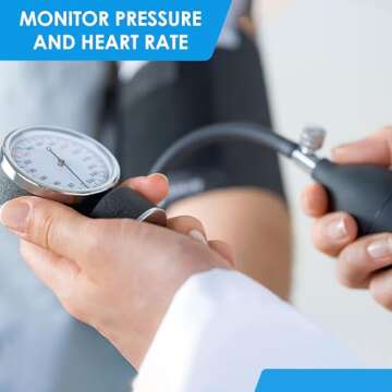 PrimaCare Medical DS-9197-BK Professional Classic Series Manual Adult Size Blood Pressure Kit, Emergency Bp kit with Stethoscope and Portable Leatherette Case, Nylon Cuff, Black