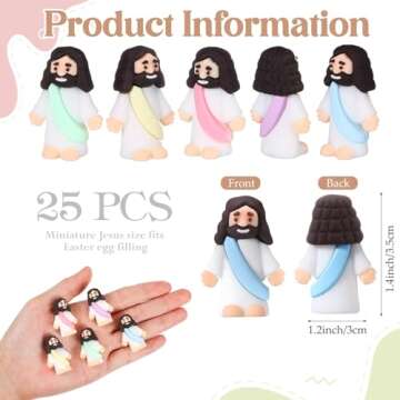 Bememo 25 Pcs Little Jesus Figures Original Design Mini Rubber Jesus Toys to Hide and Seek Religious...