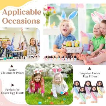 Bememo 25 Pcs Little Jesus Figures Original Design Mini Rubber Jesus Toys to Hide and Seek Religious Party Favors Sunday School Baptism Gifts (Macaron Color)