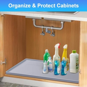 Tullyllify Under Sink Mat Waterproof Silicone for Kitchen