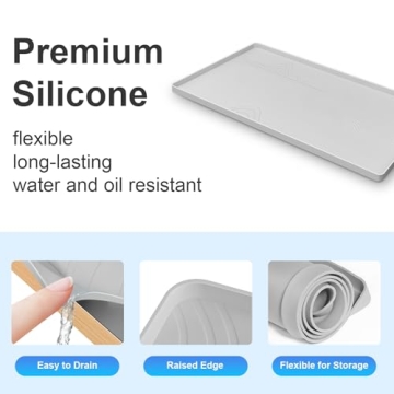 Tullyllify Under Sink Mat Waterproof Silicone for Kitchen