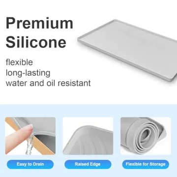 Tullyllify Under Sink Mat Waterproof Silicone for Kitchen