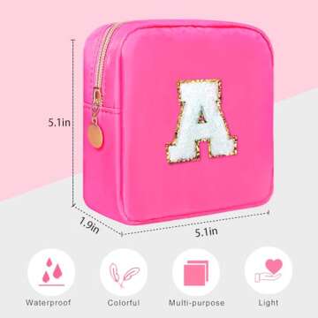 OWTING Sanitary Napkin Storage Bag, Period Bag, Portable Period Pouch, Feminine Menstrual Pad Tampon Organizer, First Period Kit for teen Girls(Hot Pink)