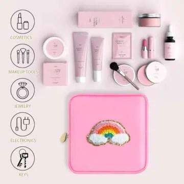 OWTING Sanitary Napkin Storage Bag, Period Bag, Portable Period Pouch, Feminine Menstrual Pad Tampon Organizer, First Period Kit for teen Girls(Hot Pink)