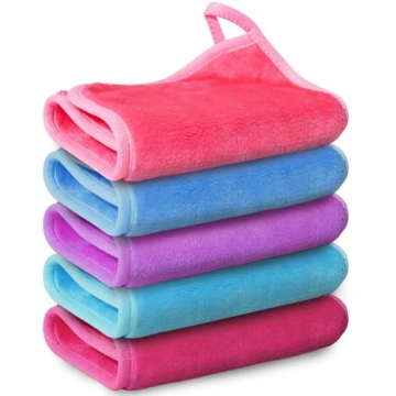 Nugilla Makeup Remover Cloth 5 Pack Reusable Microfiber Towels