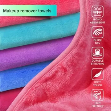 Nugilla Makeup Remover Cloth 5 Pack Reusable Microfiber Towels