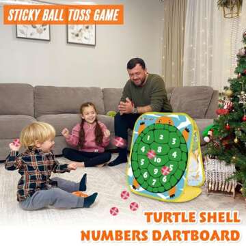 3-in-1 Dinosaur Bean Bags Toss Axes Throwing Sticky Balls Game for Kids 2 3 4 5 Years Old Toddlers Indoor Outdoor Sports Toys Gifts for Boys Birthday Valentines Easter Christmas Stocking Stuffer