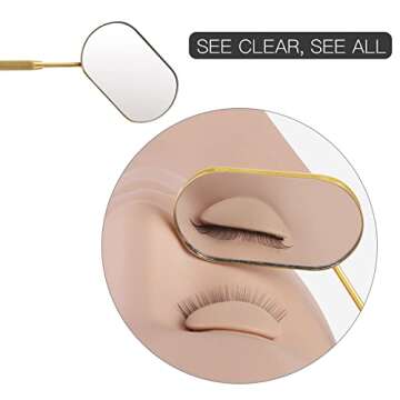 Pretty memory Large Lash Mirror, Stainless Steel Eyelash Mirror, Makeup Mirror for Lash Extension Su...
