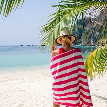 Arkwright Cabana Stripe Beach Towels - 4 Pack, Oversized & Absorbent
