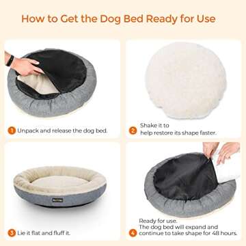 Luxury Donut Dog Bed in Grey for Pets - FEANDREA